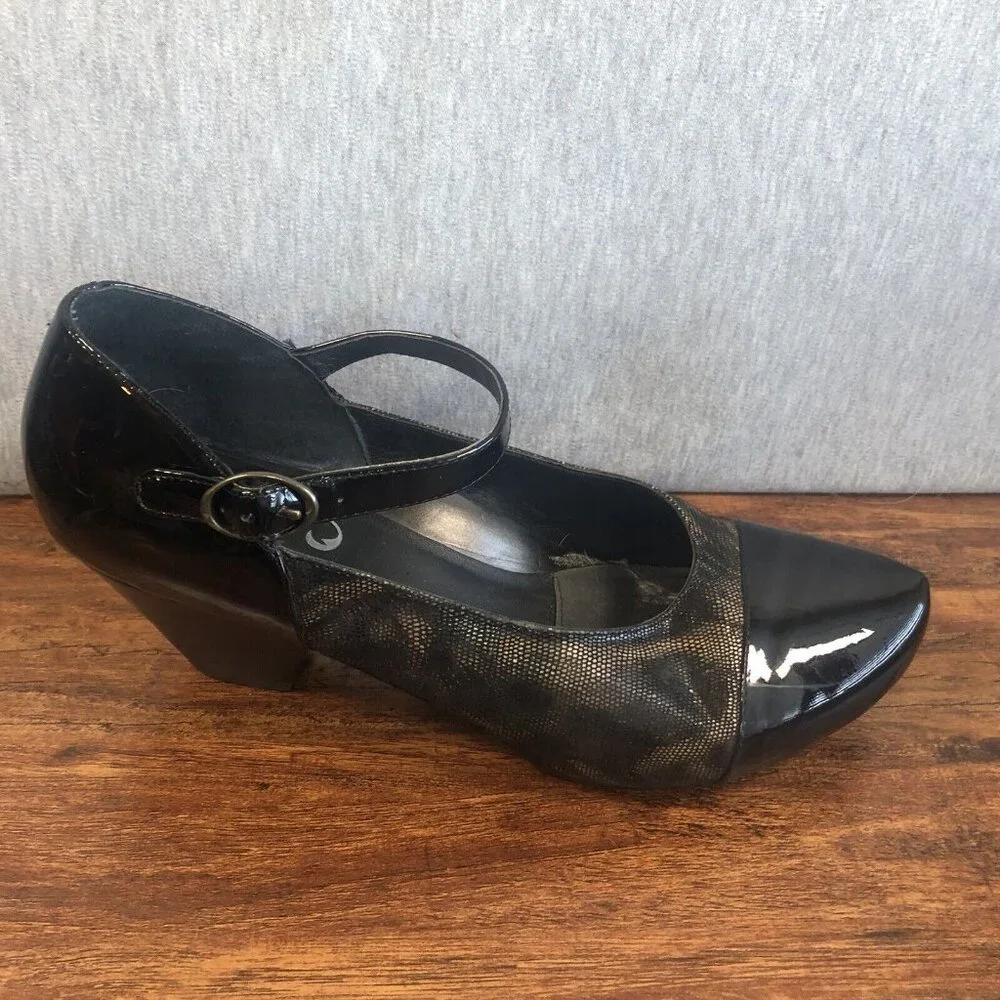 Dansko Bonnie Brown Animal Print Patent Leather Mary Jane‎ Heels SZ 40 US 9.5-10